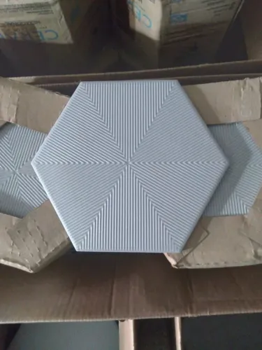 Kit com 5 caixas de Revestimento de coral, hexagonal connect soft grey