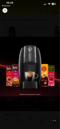 Cafeteira de cápsula expresso 3 corações na caixa