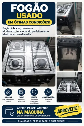 Fogão Mueller Moderatto 4 Bocas - Ótimo Estado
