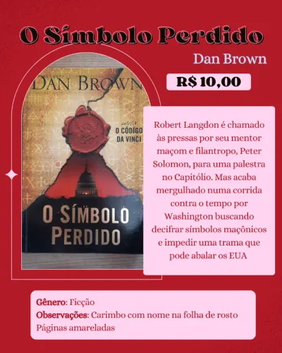 livro o símbolo perdido dan brown