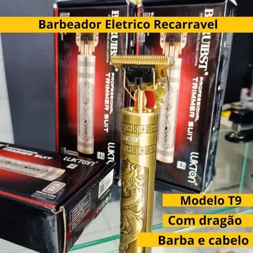 Barbeador T9 dragão com 4 pentes
