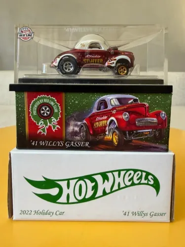 Hot Wheels RLC Holiday 2022 '41 Willys Gasser Real Riders Metal Metal Novo