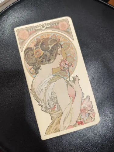 Caderno de bolso art nouveau + adesivos
