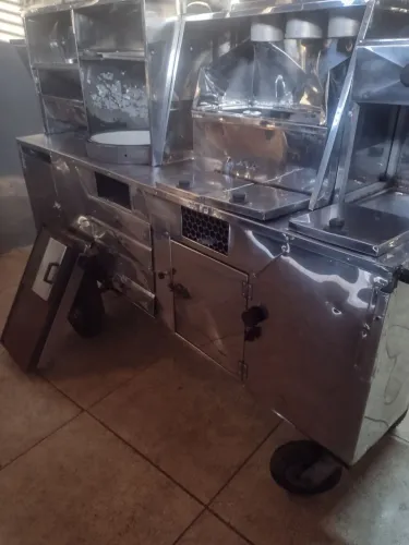 Carrinho 6 em 1, lanches, espetinhos, salgados, batatas fritas, cachorro quente tapiocas
