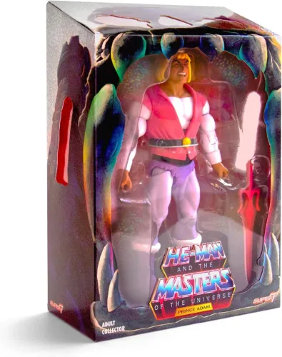 Boneco Príncipe Adam Filmation (Sorrindo) He-Man Masters of the Universe Super7 Novo LEIA