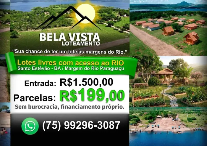 Terreno à Venda - R$800 + Parcelas A partir de R$160, Acesso ao Rio - 1.000m2