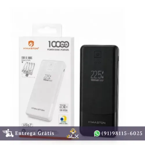 Power Bank H'maston 10000mah 22.5w H967 Preto *ENTREGA GRÁTIS*