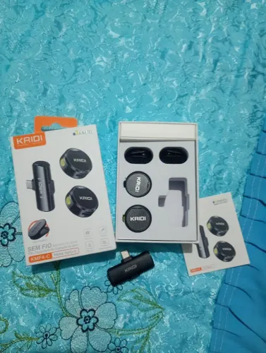 Microfone Sem Fio Kaidi KMF4-C (USB-C) - Na Caixa / Completo