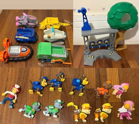 kit patrulha canina - playset, véiculos e personagens