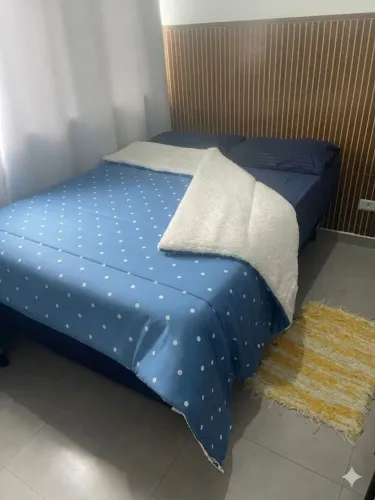 Edredon coberdrom home land casal dupla face azul