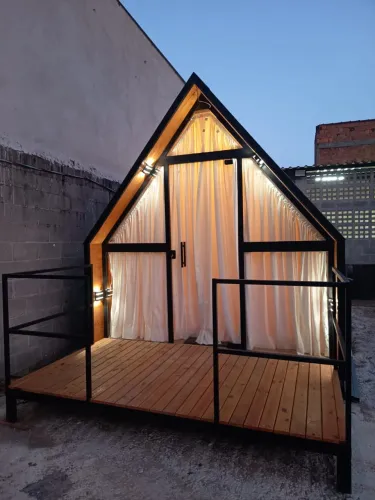 Chalé, casa, bangalô, cabana.