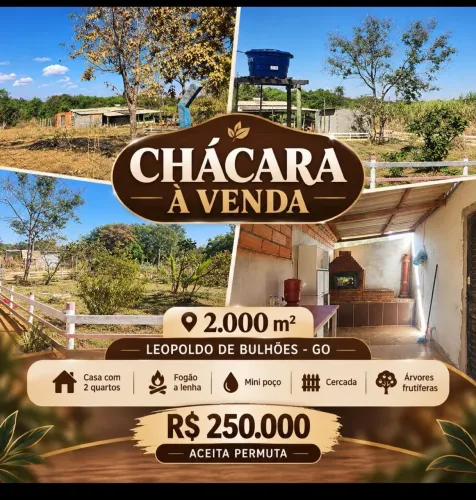 Vendo ou troco chácara por casa
