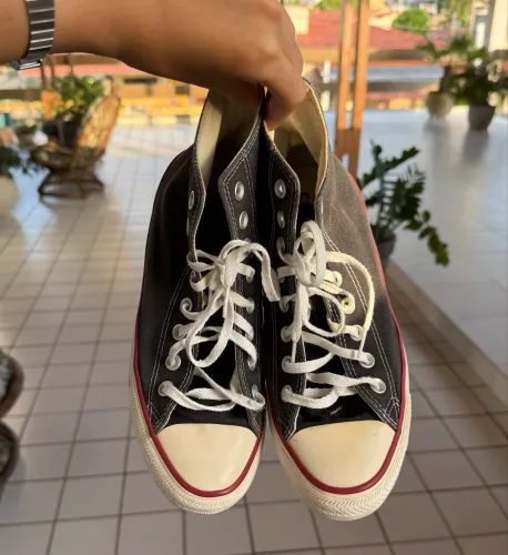 Tenis Converse All Star Cano Alto Preto Vermelho