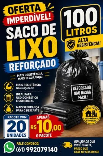 Sacos para lixo de 100 litros reforçados