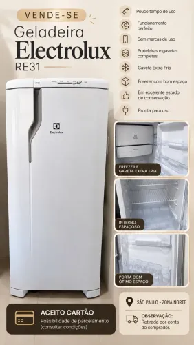 GELADEIRA ELECTROLUX RE31 ÓTIMO ESTADO