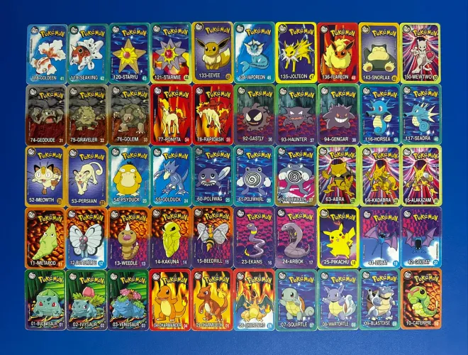 Tazos Super Cartas Pokémon Retangular Elma Chips Ótimo
