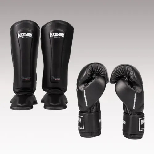 Kit Muay Thai Maximum Classic Luva e Caneleira Novo