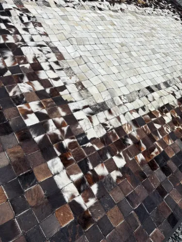 Tapete de couro em patchwork