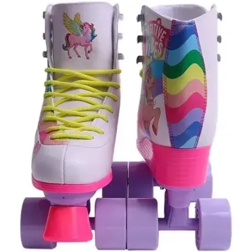 Patins infantil Patins Fun 4 Rodas Sim Barbie Unicornio 33/34 5466 Mm Rosa