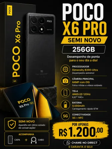 Celular Xiami poço x6 pro 256Gb 