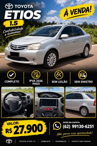 Toyota Etios XLS Sedan 1.5 Flex 16V 4P Mec. 2013