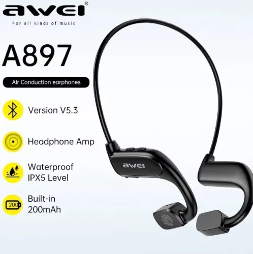 Fone Bluetooth AWEI A897BL Condução Ar Headset