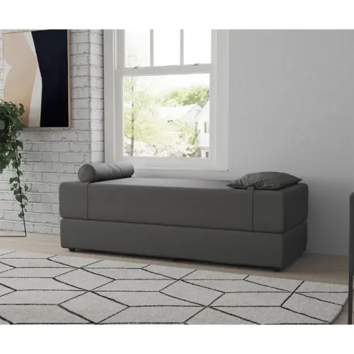 Sofá-Cama Casal 3 Lugares Linho Cinza