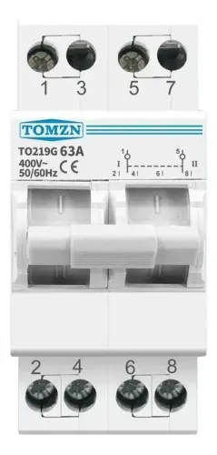 Chave de Transferência Manual Tomzn 63A 2 Polos
