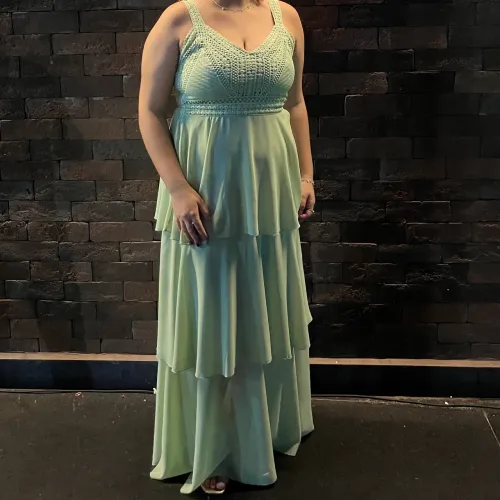 Vestido Longo Verde Menta - Elegante e Confortável (Tam. 44)