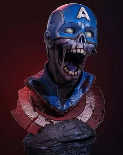 Busto Capitão America Zumbi