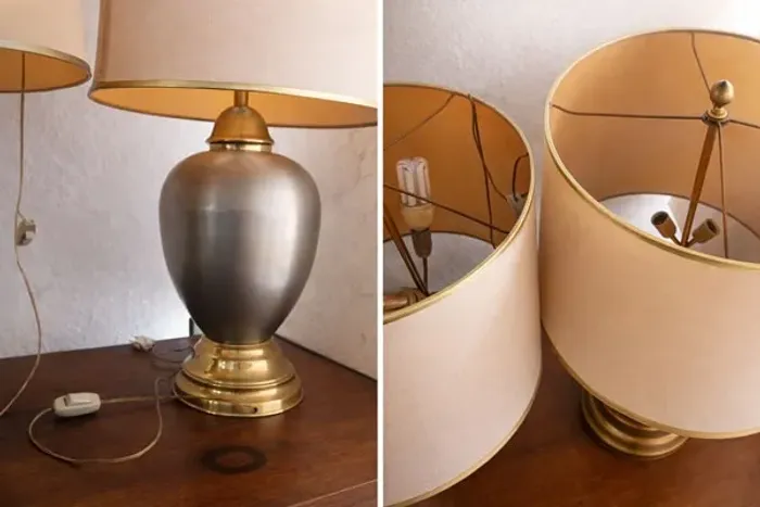 Abajur Vintage Clássico em Metal e Vidro - Peça Elegante e Decorativa R$450