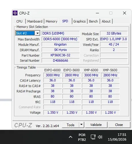 Memoria Kingston Fury Beast, 32GB (1x32GB), DDR5, 6000MHz, C36, Preta, KF560C36BBE-32