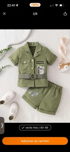 Roupa infantil safari