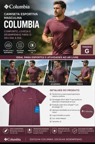 Camiseta Columbia original masculina G