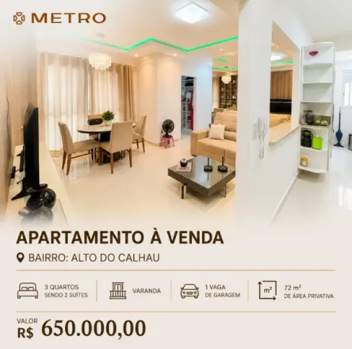 APARTAMENTO À VENDA | ALTO DO CALHAU | ESSENCIAL METRO