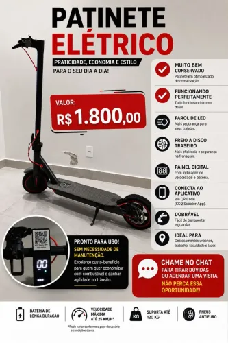 Patinete Elétrico Foston S09 Pro com Painel Digital