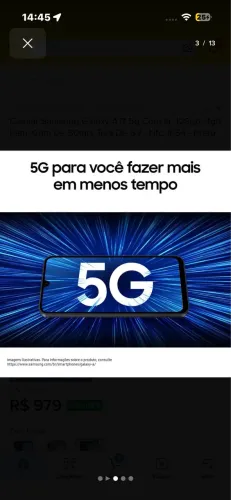 Celular Samsung Galaxy A17 5g Com Ia, 128gb, 4gb Ram, Câm De 50mp, Tela De 6.7 - Preto