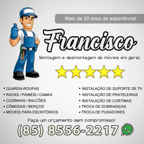 Montador de móveis - Qualidade e preço justo, orçamento via WhatsApp