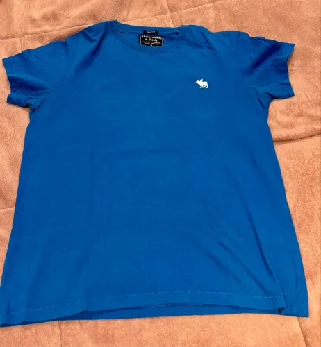 Camiseta azul bico, Abercrombie & Fitch, modelo Muscle, tamanho P