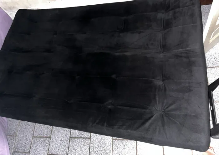 Sofá cama suede preto 