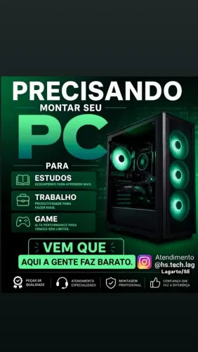 Montagem de pc, formatação,limpeza, consultoria