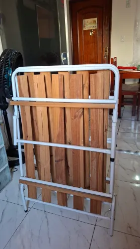 Cama Dobrável solteiro branca 