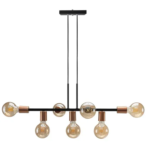 Lustre Pendente Industrial + 7 Lâmpadas de Filamento Led G80