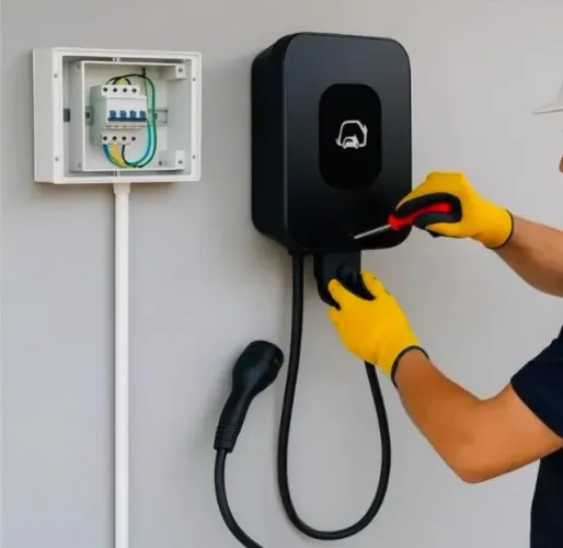 Instalação de carregador wallbox para veículos