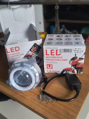 Par farol projetor retrofit led duplo 2 Angel Eyes H1 H4 H7