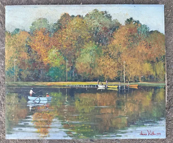 Pintura Original James Welton 1999 - Assinada Frente E Verso