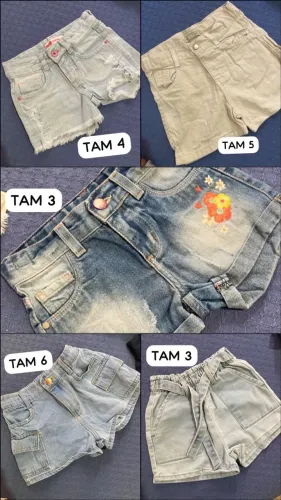 Lote de shorts infantil (tamanho variados)