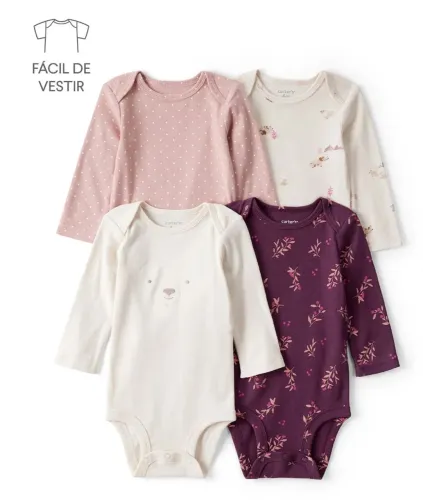 CARTER'S - Kit 4 Body manga longa 24M