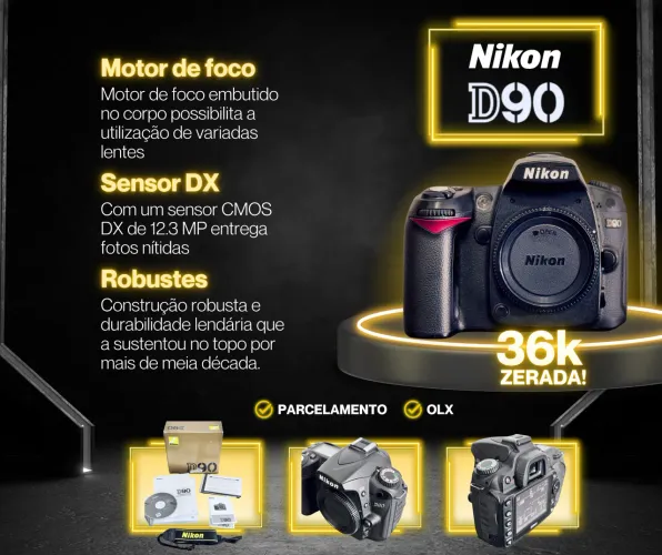 Câmera DSLR Nikon D90 (CORPO)