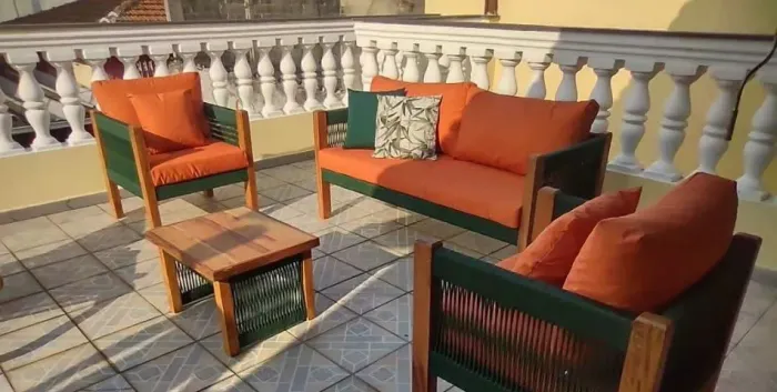 Jogo de sofá em corda náutica